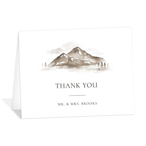 Watercolor Mountains Thank You Cards Fawn
