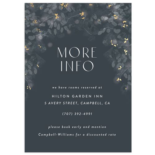 Moonlit Garden Wedding Enclosure Cards Gold Charcoal Signature Standard