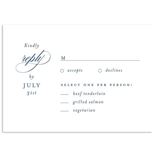 Classic Calligraphy Wedding Response Cards Cruise Signature Standard
