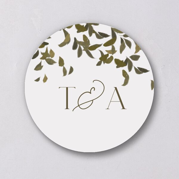 Graceful Chuppah Wedding Stickers Pure White Circle