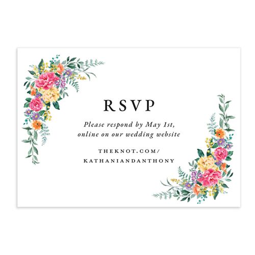 Glamorous Regency Garden QR Code RSVP Cards by Bridgerton Midnight Signature Standard