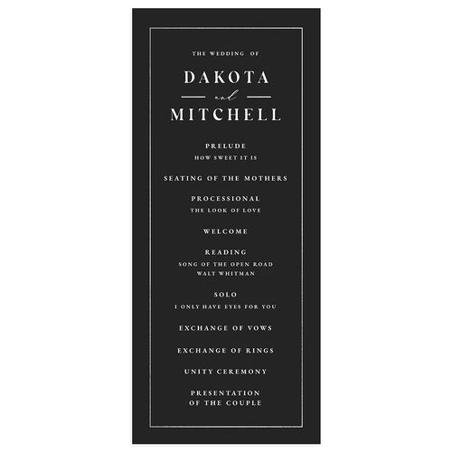 Mountain Escape Foil Wedding Programs Silver Charcoal Signature