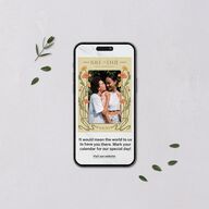 Vintage Nouveau Floral Digital Save the Date Cards Pear Dusty Blue Lets Celebrate Standard