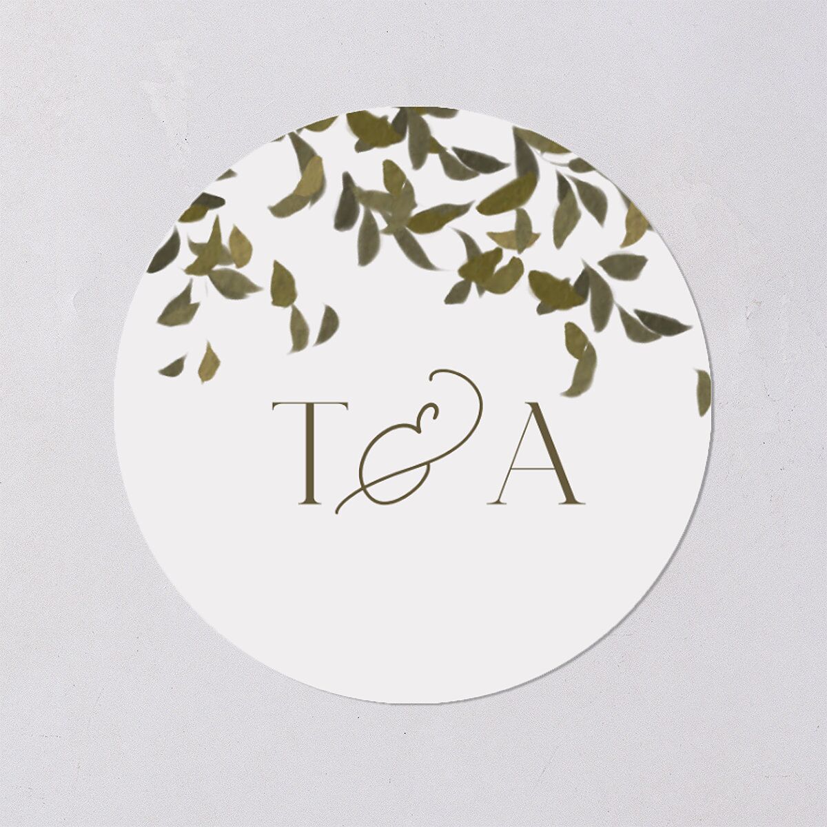 Graceful Chuppah Wedding Stickers Pure White Circle