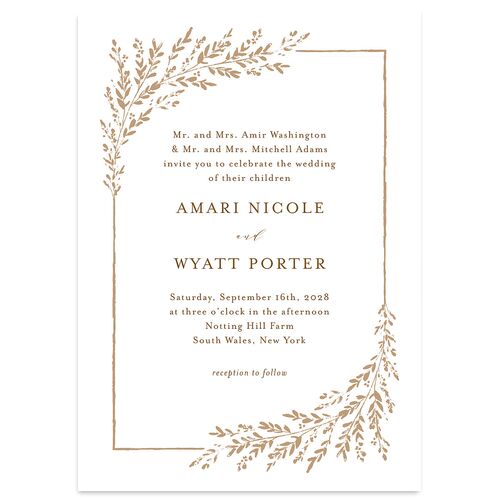 Rustic Branch Frame Wedding Invitations Walnut Signature Blank No Standard