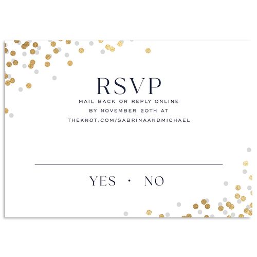 Confetti Glam Wedding Response Cards Gold Navy Signature Standard