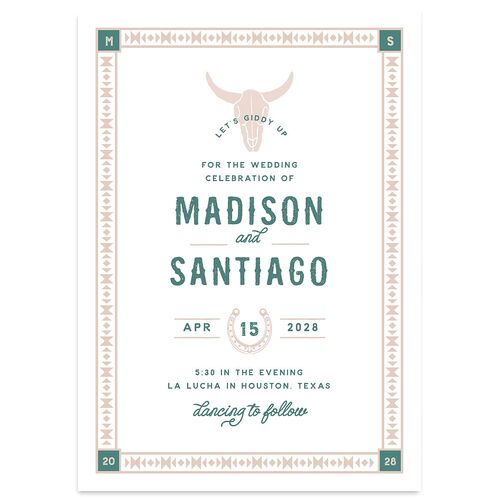 Hitched in Texas Wedding Invitations Sky Signature Blank No Standard