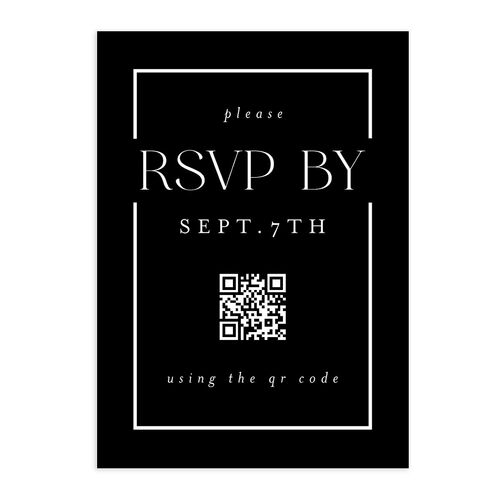 Elegant Frame QR Code RSVP Cards Licorice Signature Standard