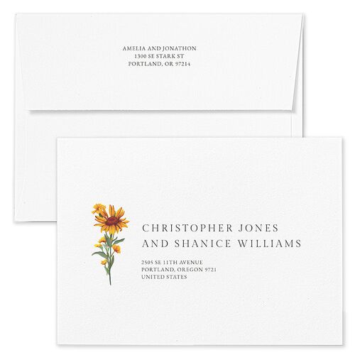 Wild Daisies Save The Date Card Envelopes Kraft Buttercup Return Address Signature Standard