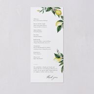 Botanical Lemon Wedding Programs Buttercup Signature