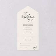Simply Script All-in-One Wedding Invitations Linen Signature Light Both Recipient and Return Addresses No
