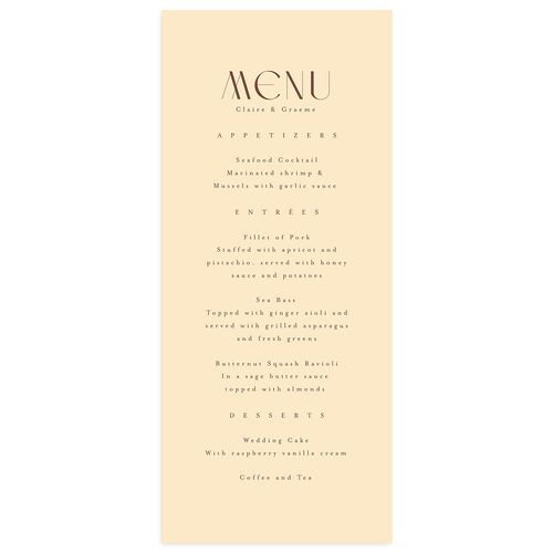 Tartan Crest Menus Sepia Signature