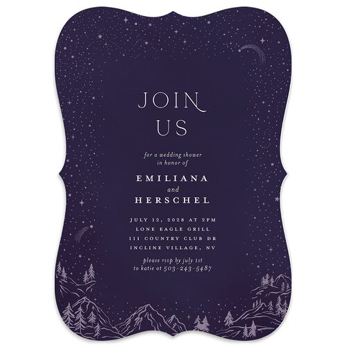 Mountain Sky Bridal Shower Invitations Regency Signature Blank Bracket