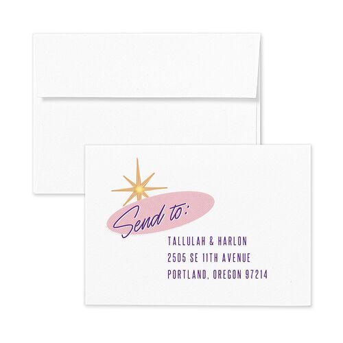 Las Vegas Love Response Card Envelopes White Iris Return Address Signature Standard