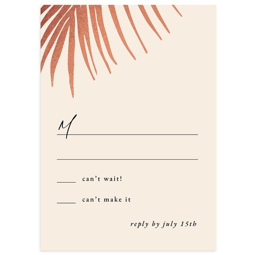Lavish Palm Wedding Response Cards Rose Gold Licorice Signature Standard