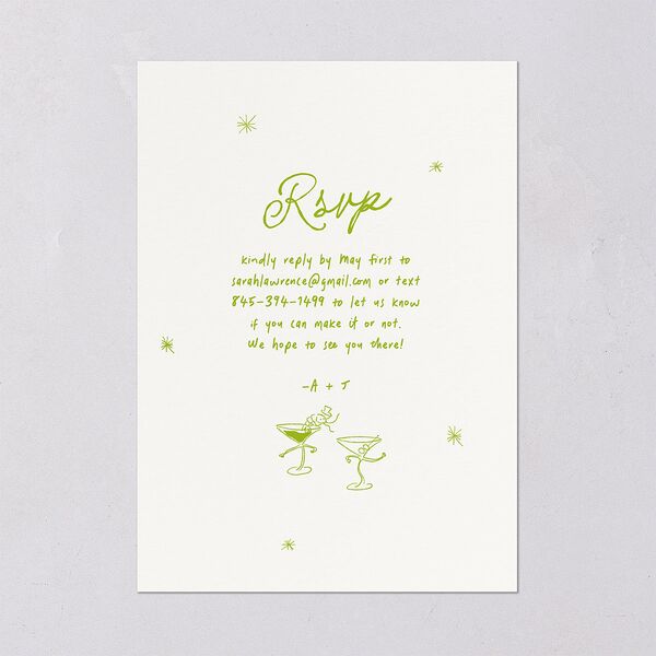 Whimsical Dancing Cocktails Engagement Party Invitations Pear Signature Blank Standard
