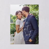 You Are Mine Save the Date Cards Pure White Signature smooth Blank No Standard