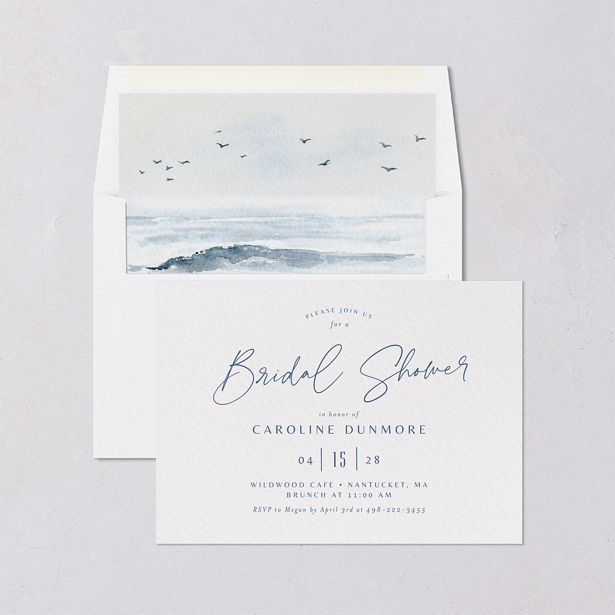 Coastal Love Bridal Shower Invitations Cruise Signature Blank Standard