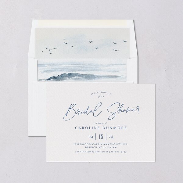 Coastal Love Bridal Shower Invitations Cruise Signature Blank Standard