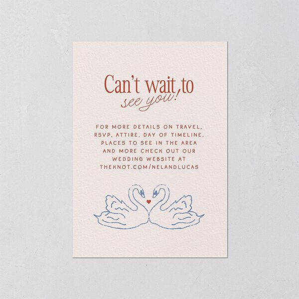 Modern Delicate Bows Wedding Enclosure Cards Jewel Red Signature Standard