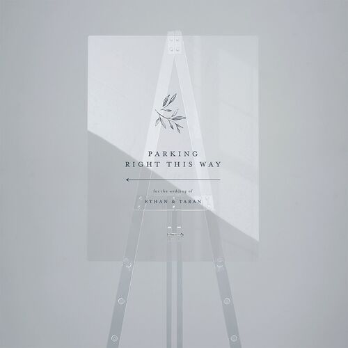 Minimal Leaves Acrylic Direction Sign Medium Moody Blue Standard Acrylic M Direction