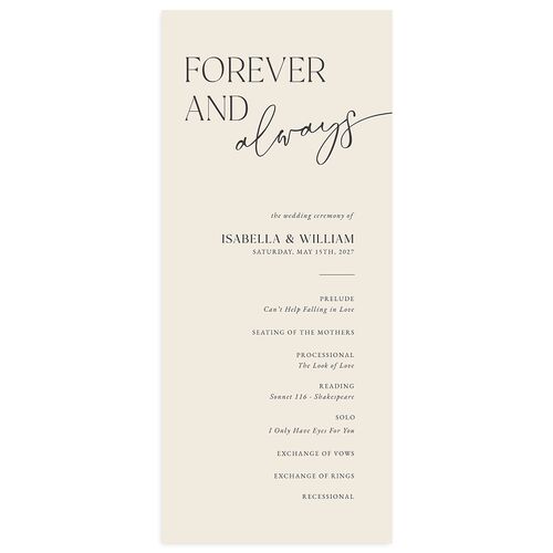 Nothing Fancy Wedding Programs Linen Signature