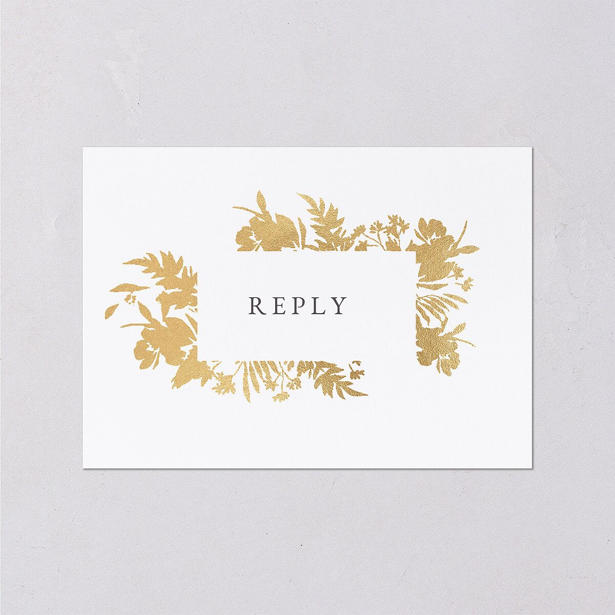 Glistening Garden Wedding Response Cards Gold Linen Signature Standard