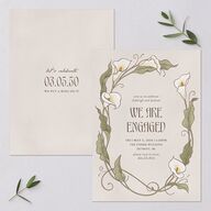 Calla Lily Nouveau Engagement Party Invitations Champagne Signature Blank Standard