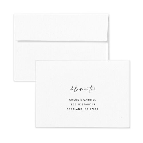 Minimal Chic Wedding Response Card Standard Envelopes White Pure White Return Address Signature Standard