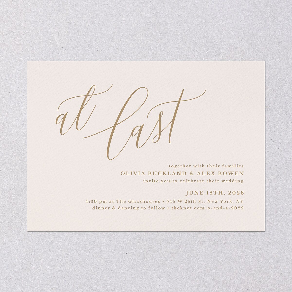 At Last Wedding Invitations Linen Signature Blank No Standard
