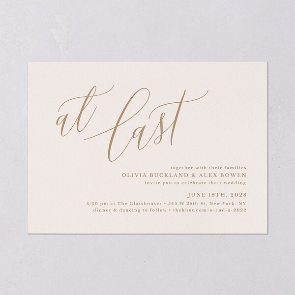 At Last Wedding Invitations Linen Signature Blank No Standard