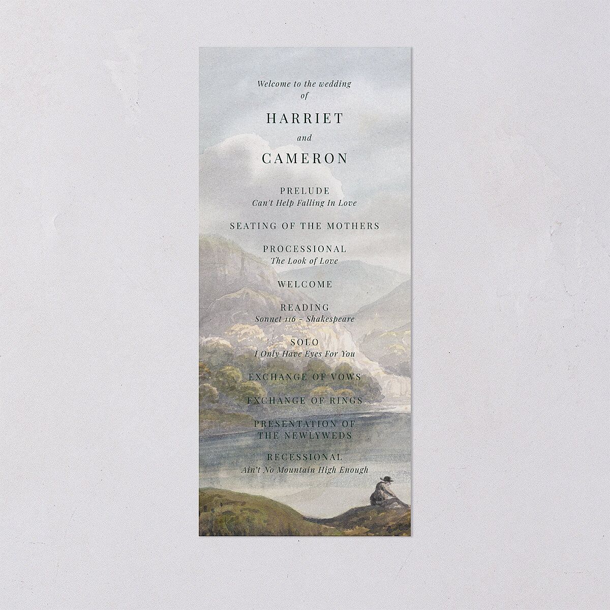 Vintage Landscape Wedding Programs Dark Green Signature