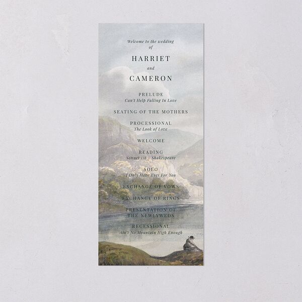 Vintage Landscape Wedding Programs Dark Green Signature