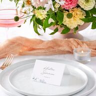 Floral Photo Place Cards Ocean Signature