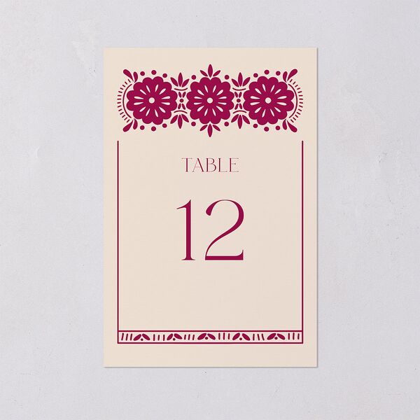 Hacienda Elegante Table Numbers Gold Raspberry Signature