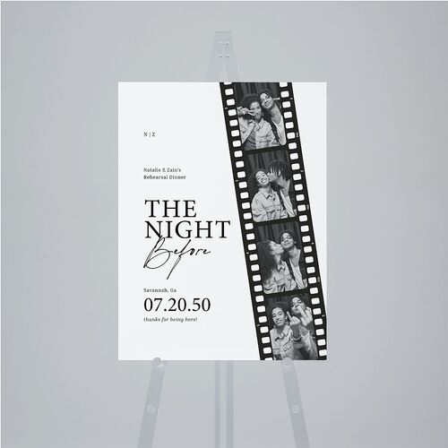 The Night Before Vintage Film Reel Photo Strip Standard Welcome Sign Medium Pure White Standard Indoor Foam Core M Welcome