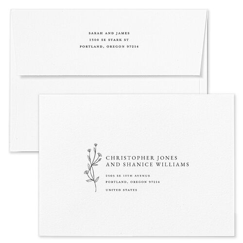 Gilded Monogram Save The Date Card Envelopes White Pure White Recipient Address Signature Standard