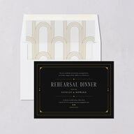 Old Hollywood Glam Rehearsal Dinner Invitations Charcoal Signature Blank Standard