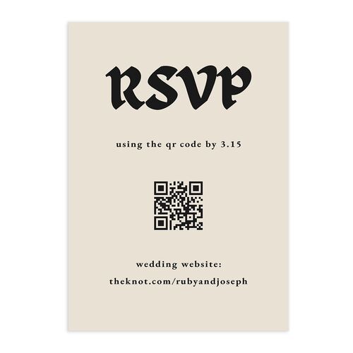 Gothic Fantasy Photo QR Code RSVP Cards Charcoal Signature Standard