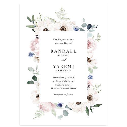 Elegant Anemone Wedding Invitations Rose Quartz Signature Blank No Standard