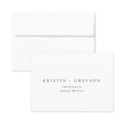 Minimal Rings Wedding Response Card Standard Envelopes White Standard Hunter Green Return Address Signature