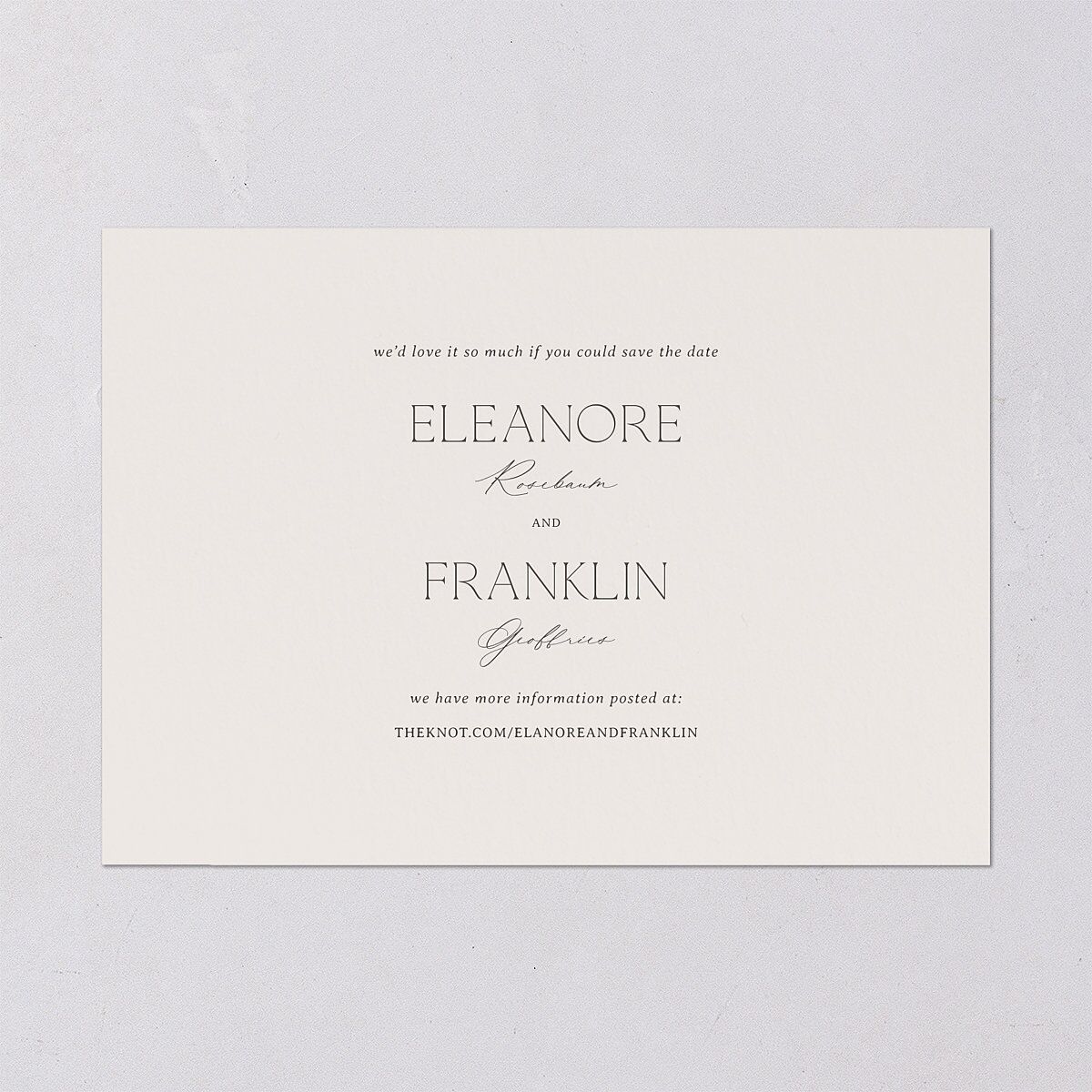 Baroque Border Save the Date Cards Gold Pure White Signature smooth Blank No