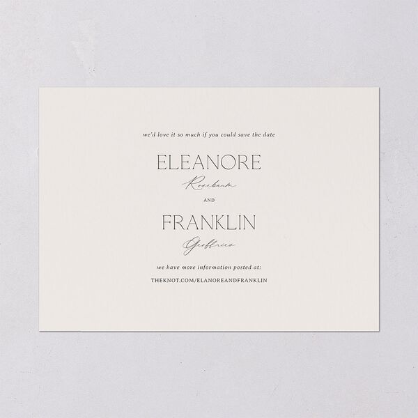 Baroque Border Save the Date Cards Gold Pure White Signature smooth Blank No