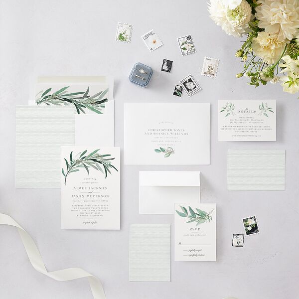 Lush Greenery Wedding Invitations Eucalyptus Signature Blank No Standard