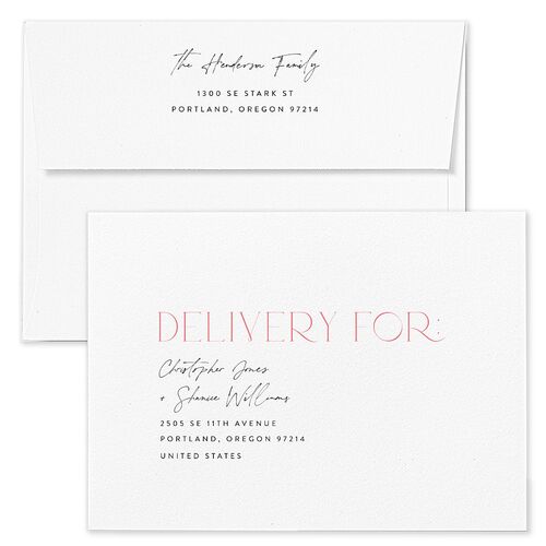 Merry Everything Holiday Card Envelopes Blue Salmon Both Recipient and Return Addresses Standard Signature