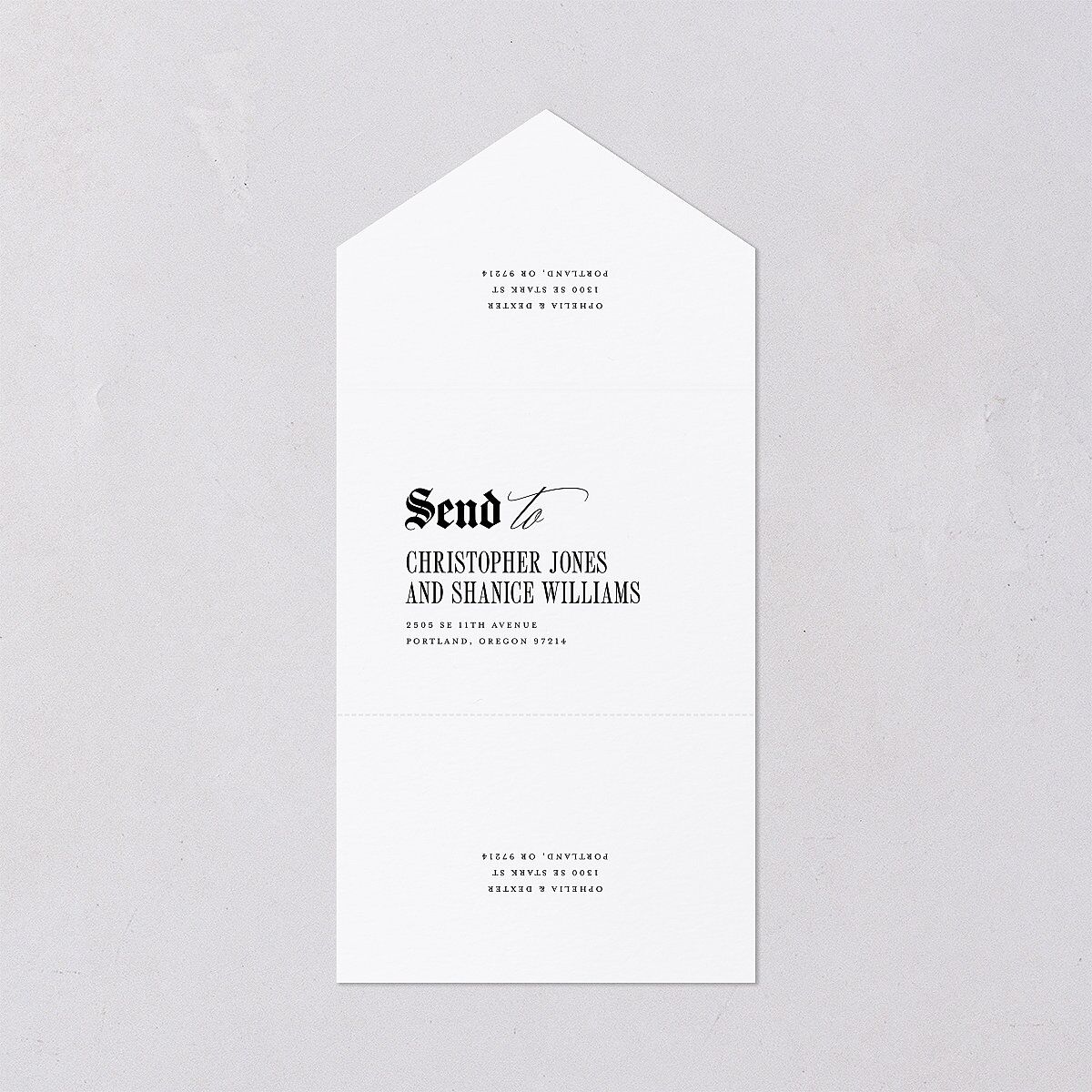 Til Death Gothic Photo All-in-One Wedding Invitations Sand Signature Light Both Recipient and Return Addresses No