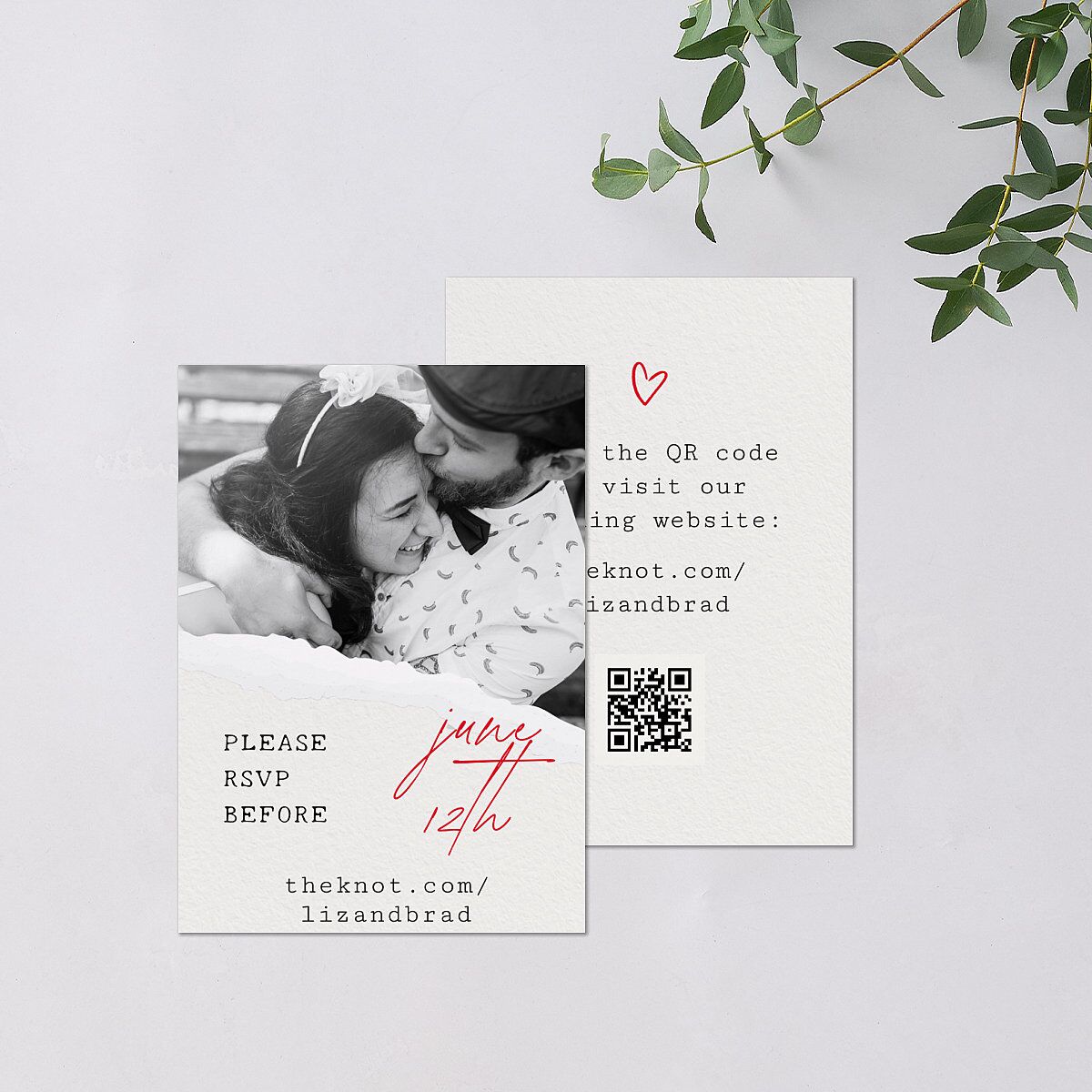 DIY Crafty Photo QR Code RSVP Cards Ruby Signature Standard