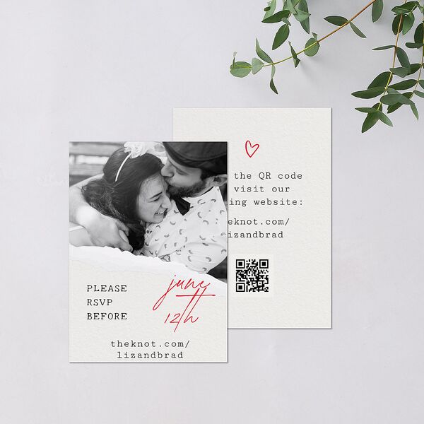 DIY Crafty Photo QR Code RSVP Cards Ruby Signature Standard