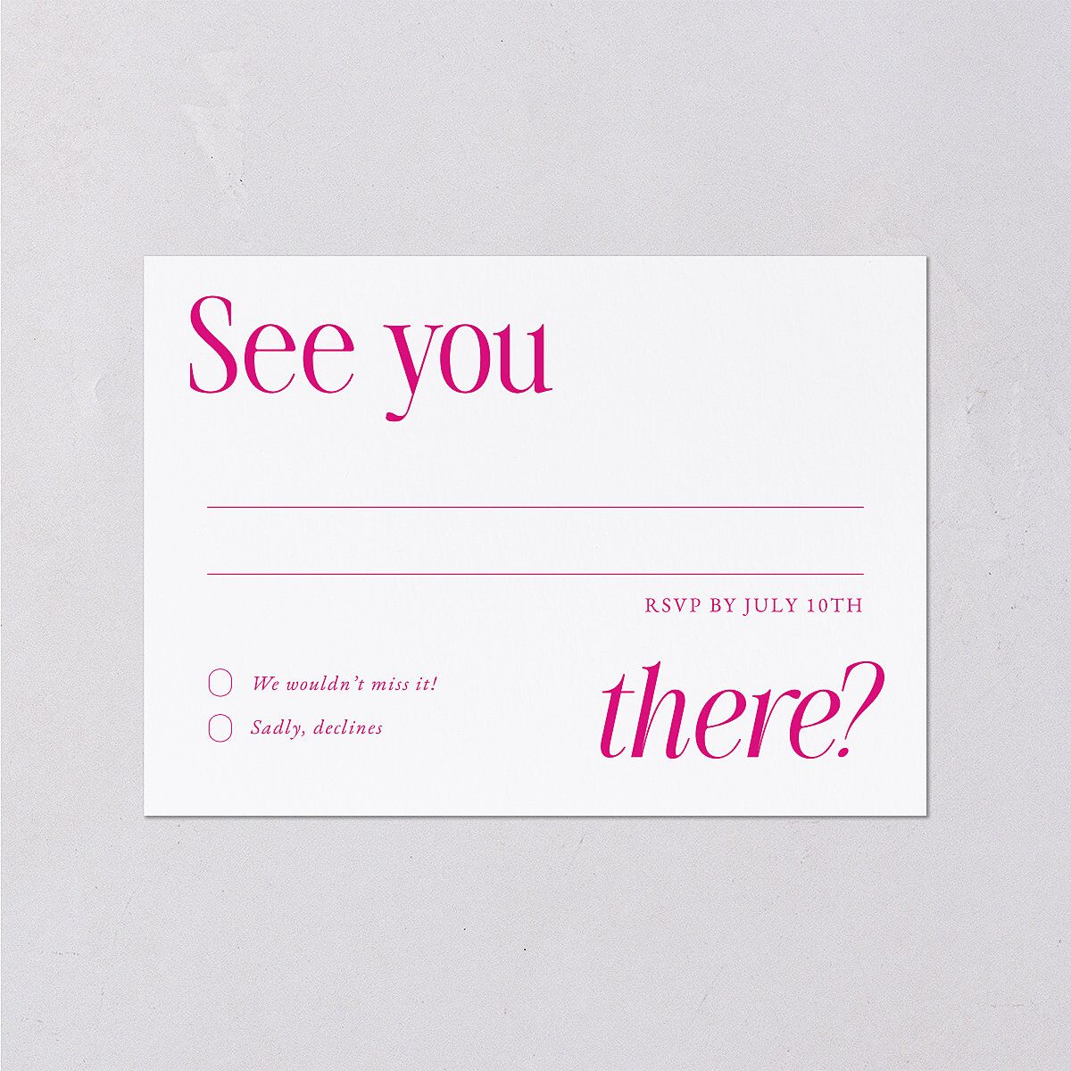 Stay For The Party Wedding Response Cards Hot Pink Signature Standard