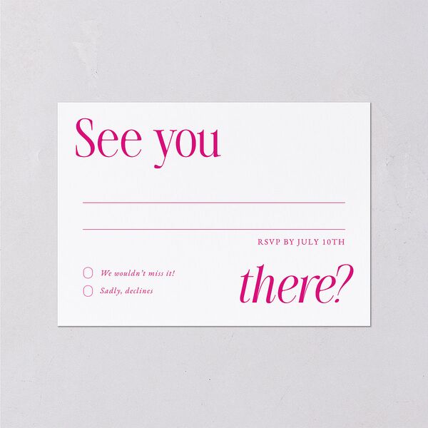 Stay For The Party Wedding Response Cards Hot Pink Signature Standard